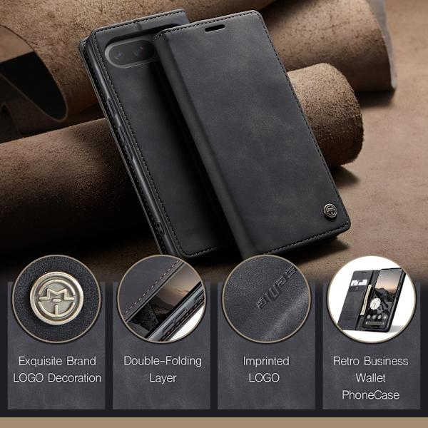 CASEME För Google Pixel 9 Pro / Pixel 9 Fodral Stativ Telefonfodral Svart