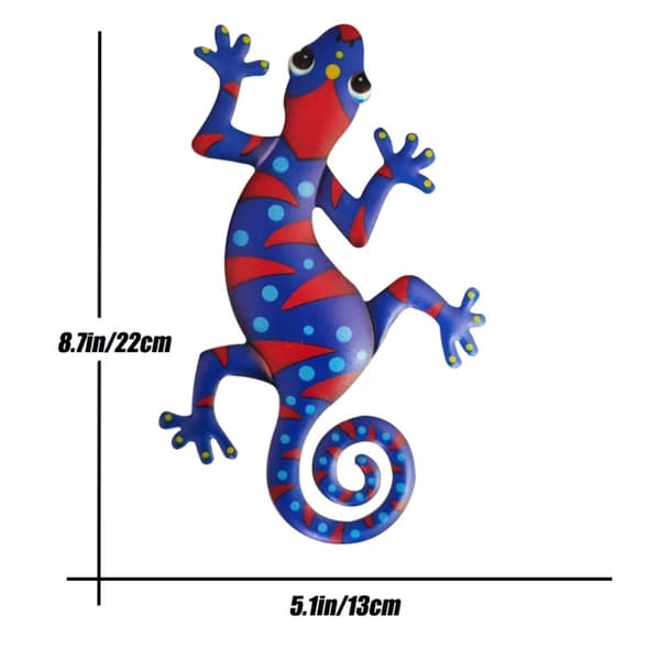 Gecko Lizard Wall Decal Have Ornament 13x22cm - Dark Blue Blue