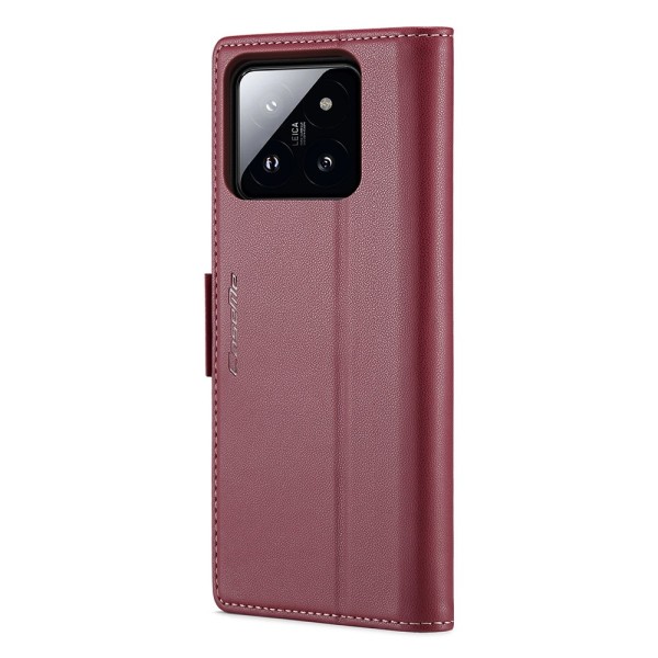 CASEME Retro Lompakkokotelo Xiaomi 14 Red