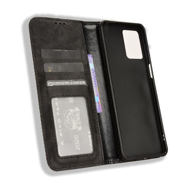 Motorola Moto G14 Stativ Telefonetui Fuld Beskyttelse Pung Cover - Sort Black