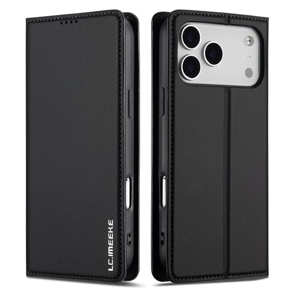 LC.IMEEKE Telefonpungcover med støtteben til iPhone 18 Pro / 17 Pro Black