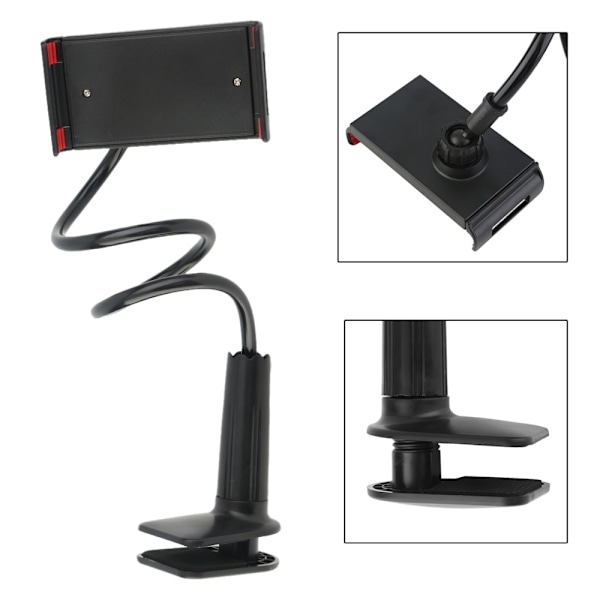 Universal Lazy Bracket iPad-matkapuhelimen tablet-tietokoneelle - musta Black