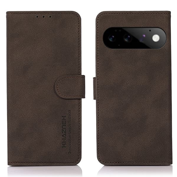 KHAZNEH Puhelimen lompakkokotelo jalustalla Google Pixel 11 ja Pixel 11 Pro Brown