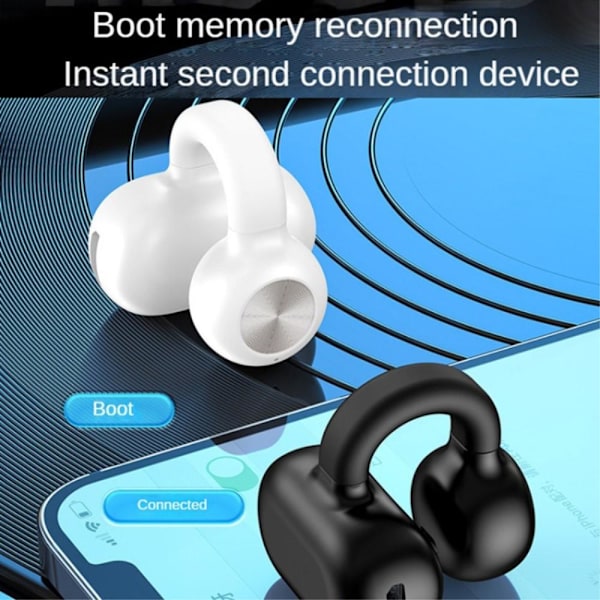 Clip-On Öra Bluetooth 5.3 headset brusreducerande trådlös hörlur Svart