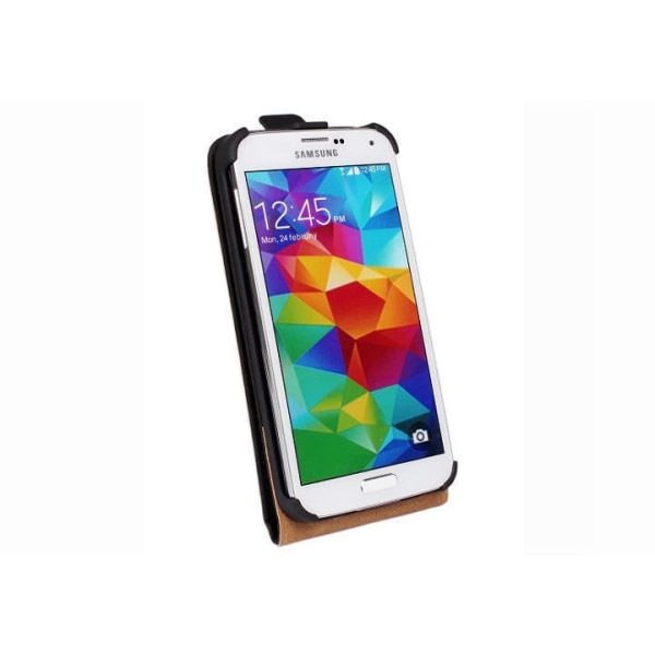 Ylellinen Samsung Galaxy S5 Flip -nahkakotelo White