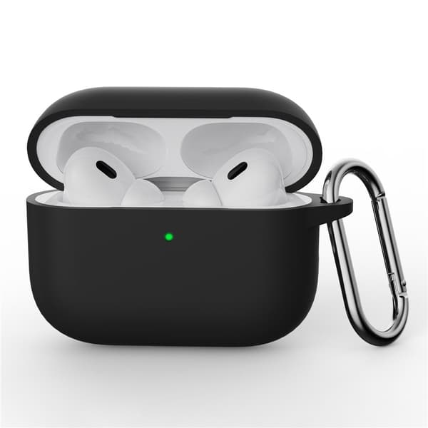 Til AirPods Pro 3 Silikondeksel Integrert Bluetooth-øretelefondeksel med krok - Svart Black