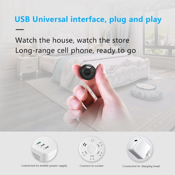 Home Security WiFi Camera 1080P Body Recognition Night Vision Black