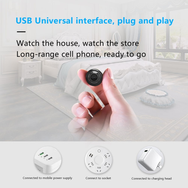 X5 Home Security WiFi-kamera Body Recognition Camera Night Vision Svart