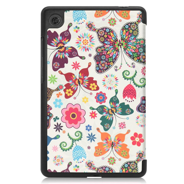 Pattern Tri-fold Stand Cover Lenovo Tab M7 (3rd Gen) - Butterflies White
