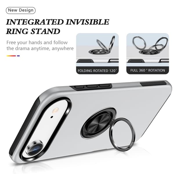 For iPhone Air Hybrid-deksel med Fingerring Silver