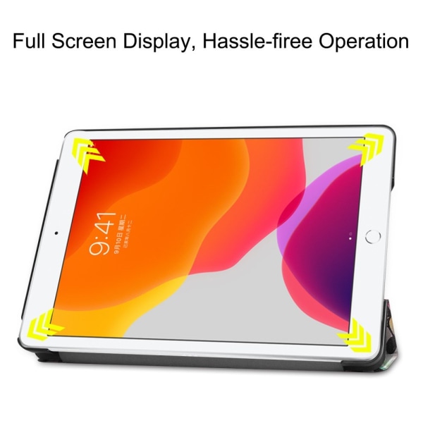 Apple iPad 10.2 Kolmintaitettava teline -tablettikotelo - Graffi Multicolor
