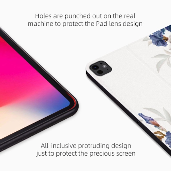Etui med klaff og stativ for iPad Pro 11 (2024) - Gardenias Multicolor