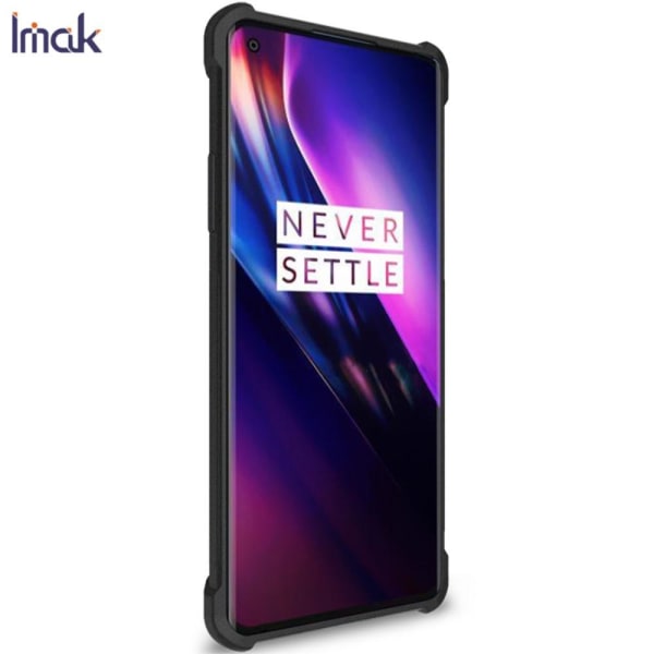 IMAK Soft TPU Cover with Screen Protector for OnePlus 8 - Black Transparent