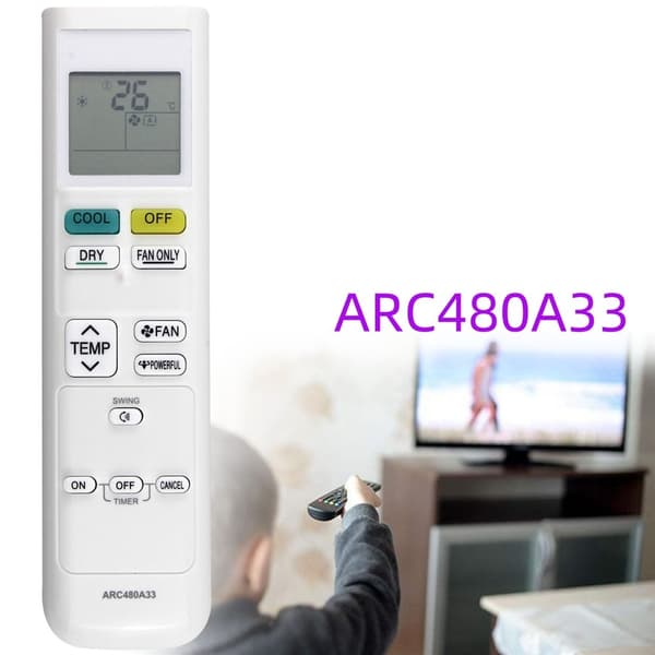 Fjärrkontroll Ersättning för ARC480A33 för Daikin Air Conditioner Vit