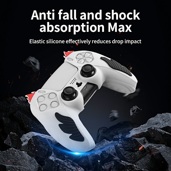 Playstation 5 / PS5 Silikon Skin Skal Fodral Anti-Slip Skydd Flame Design - Rosa Rosa