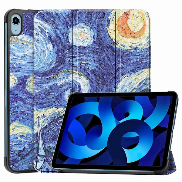 Tri-fold Stativveske for iPad 10.9 (2022) Tablettdeksel - Maleri Multicolor