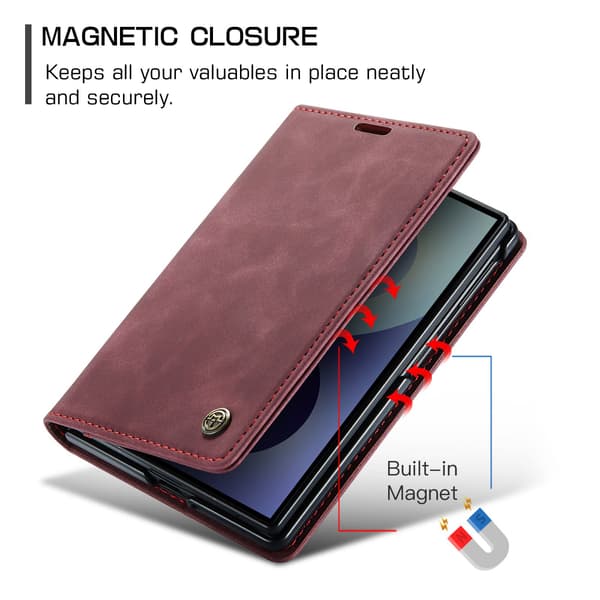 CASEME Telefonlommebokdeksel med støtteben til Samsung Galaxy Z Fold8 Red