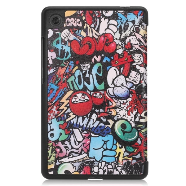 Kuviollinen kolminkertainen jalustan cover Lenovo Tab M7 - Graffiti Multicolor