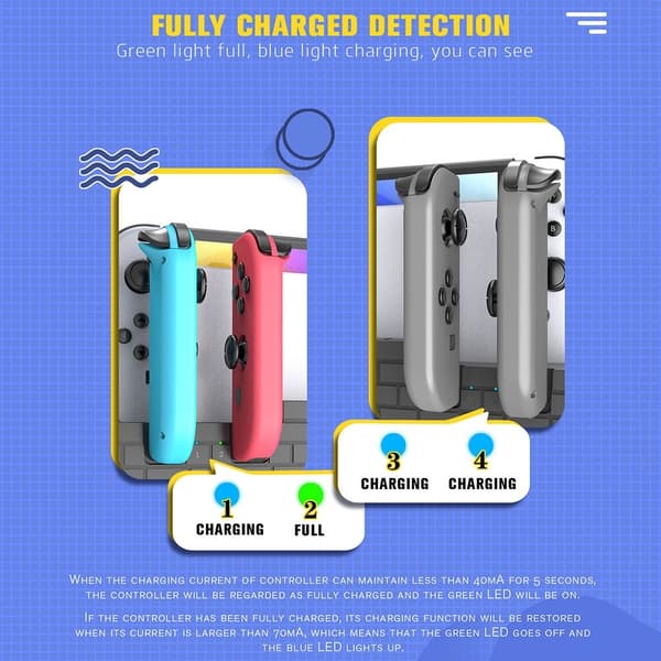 Yhteensopiva Nintendo Switch Switch OLED Joy - Con - ohjaimen lataustelakan kanssa Red
