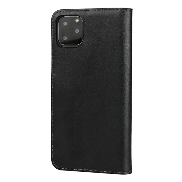 For iPhone 11 Split Leather Wallet Stand Case - Black Black