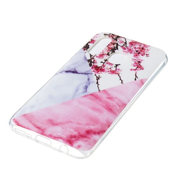 Marble Pattern IMD TPU Soft Back Suojakuori - Samsung Galaxy A40 - Style F Black