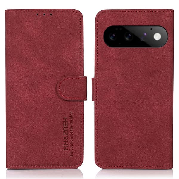 KHAZNEH Telefonlommebokdeksel med stativ til Google Pixel 11 og Pixel 11 Pro Red