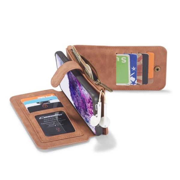 CASEME Samsung Galaxy S20 Plus Retro läder plånboksfodral - Brun Brun