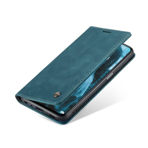 CASEME Retro tegnebog taske til Xiaomi Redmi Note 10 4G/Note 10S - Blå Blue