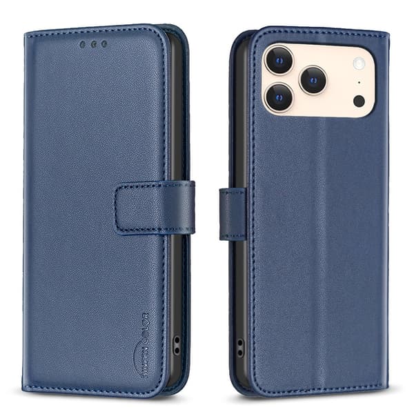 BINFEN COLOR Telefonlommebokdeksel til iPhone 18 Pro / 17 Pro Blue