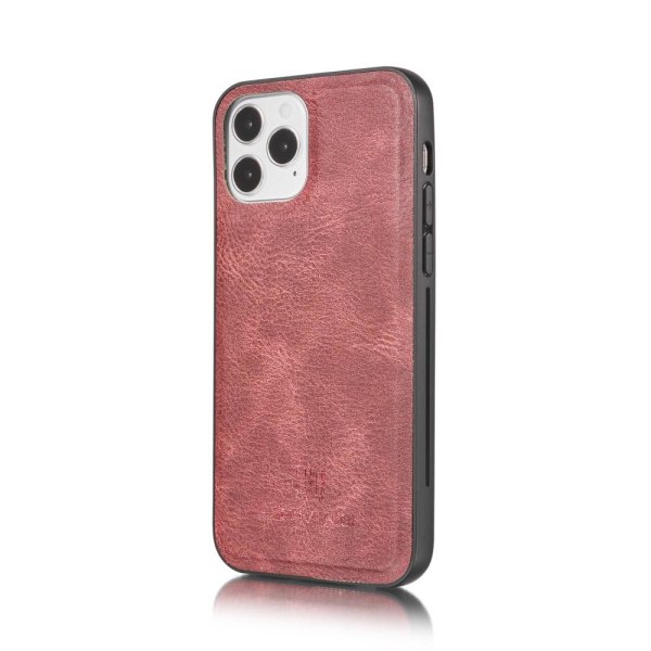 DG.MING iPhone 12 Pro Max Split Läder Plånboksfodral - Röd Röd