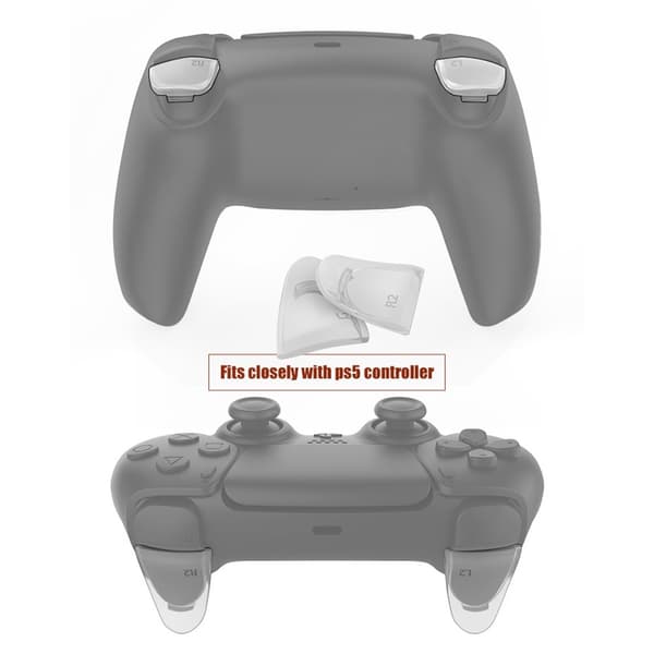 Forlenget avtrekkerknapp for Sony PS5 L2 / R2 Trigger + Tastlokk Black