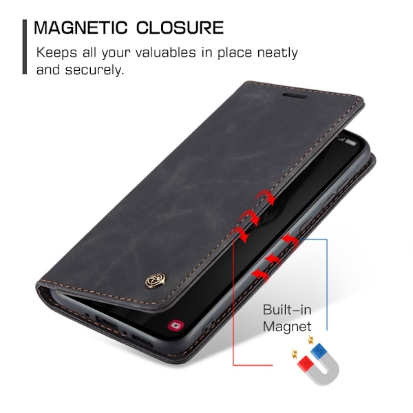 CASEME Retro Pung Taske til Samsung Galaxy A56 - Sort Black