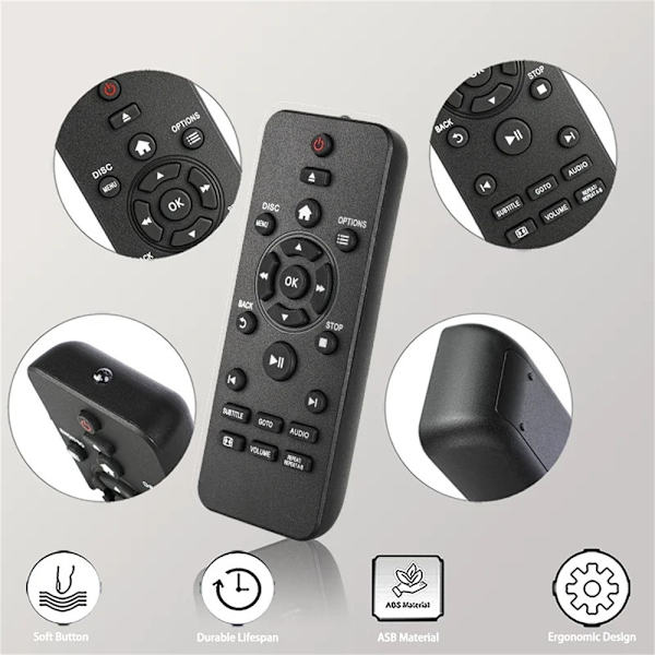 Fjernkontroll erstatning for RC-5721 for Philips DVD Black