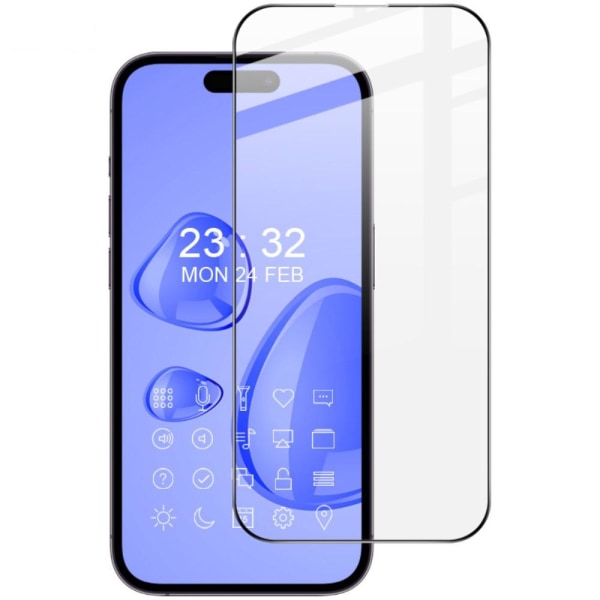 iPhone 14 Pro IMAK Pro+ Täysi peittävä karkaistu lasi musta kehy Transparent