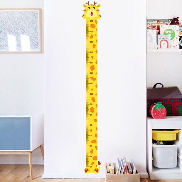 Mäta Växande Längd Väggdekal Tillväxt Diagram Väggdekal - Giraff Orange