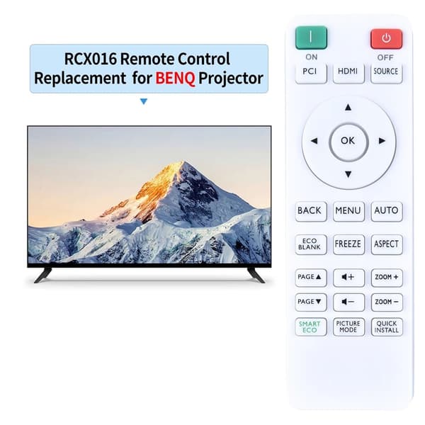 Fjernkontroll Erstatning Utskiftning for RCX016 for BENQ-projektor White