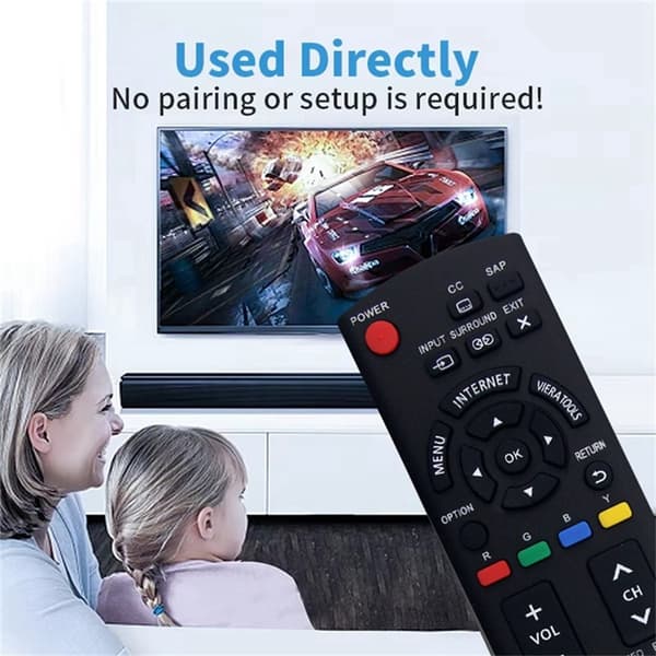 Fjernkontrollerstatning for N2QAYB000779 For Panasonic TV Black