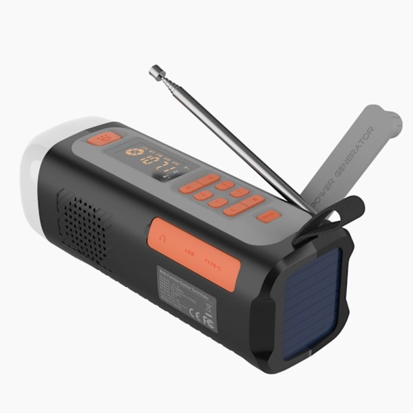 4500mAh nödradio AM/FM/SW Handvev Radio trådlös högtalare Svart