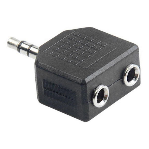 3,5mm audio splitter adapter Black
