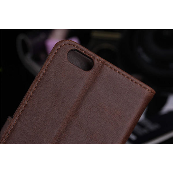 iPhone 6 / 6s Retro Plånboksfodral / Fodral - Mörkbrun Brown