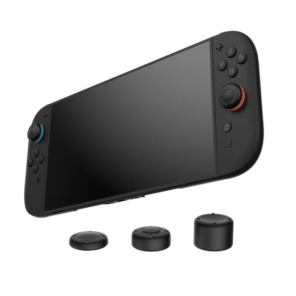 Stikkhetter 6 stk. joystick tommelgrep sklisikring kompatibel med Nintendo Switch 2 Black