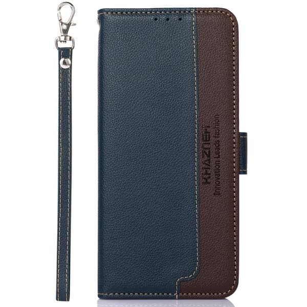 KHAZNEH Til Google Pixel 9A Pung Etui Litchi Struktur Telefoncover Blue