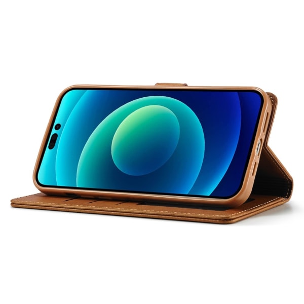 LC.IMEEKE Lompakkotelinekotelo iPhone 15 Plus Brown