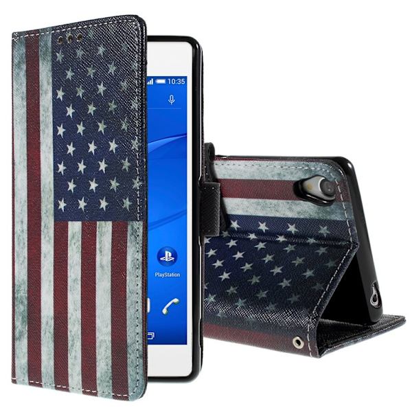 Sony Xperia Z3 US flagga Plånboksfodral Multicolor