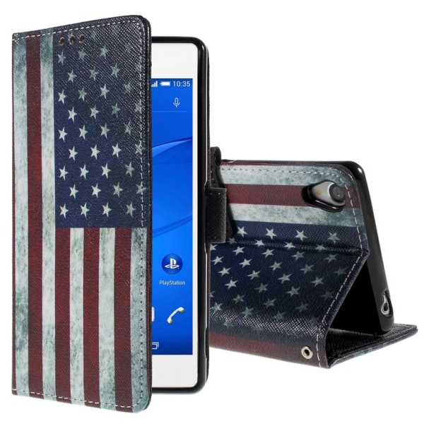 Sony Xperia Z3 US flagga Plånboksfodral multifärg