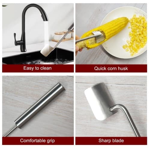 Corn Cob Husker Manuel Corn Stripper Skovl Corn Cob Skræller Silver