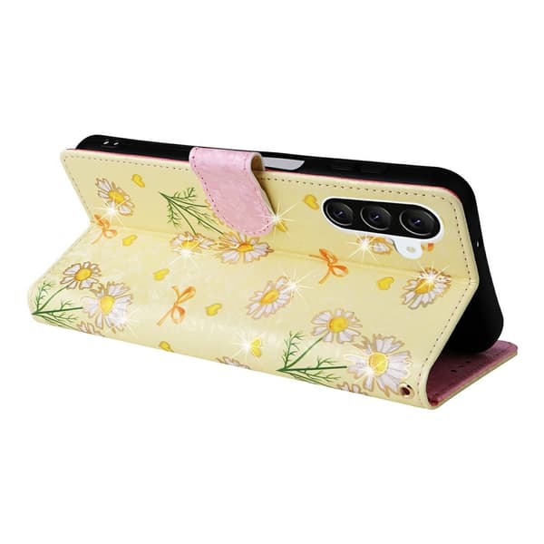 Til Samsung Galaxy A37 5G blomsterdeksel Yellow