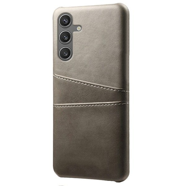 Til Samsung Galaxy S25 KSQ PU-læderbelagt skal hårdt etui Grey