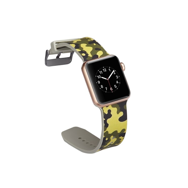 Silicone klockrem för Apple Watch 4 44mm, 3/2/1 42mm - Army Green Camouflage multifärg