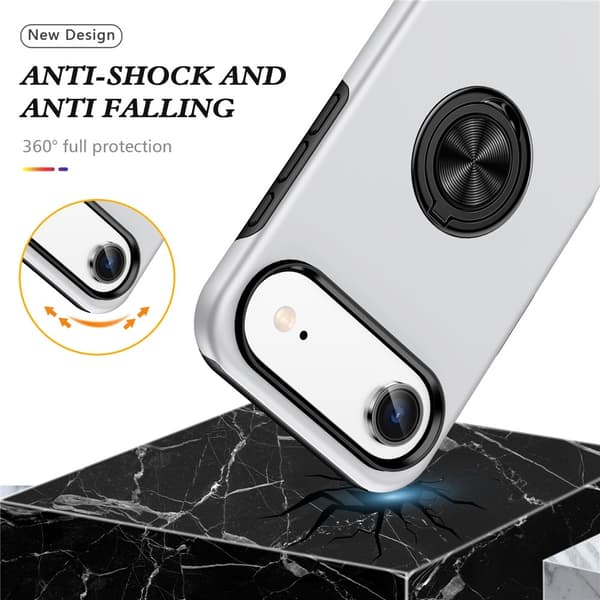 For iPhone Air Hybrid-deksel med Fingerring Silver